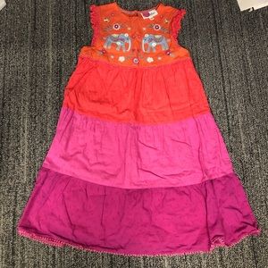 Mini Boden Orange and Pink Kids Dress